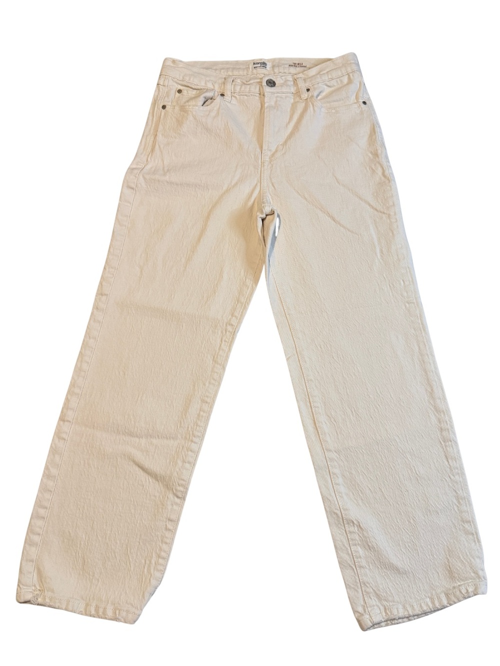 Kensie Jeans The Mila High Rise Straight Denim Pants White Cream Size 6 / 28